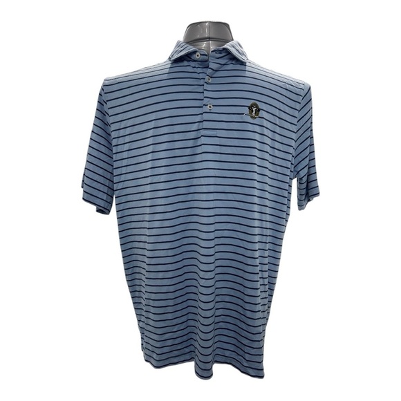 Stitch Men's Blue Striped Polo Golf Shirt Short Sleeve preppy soft - Picture 8 of 8